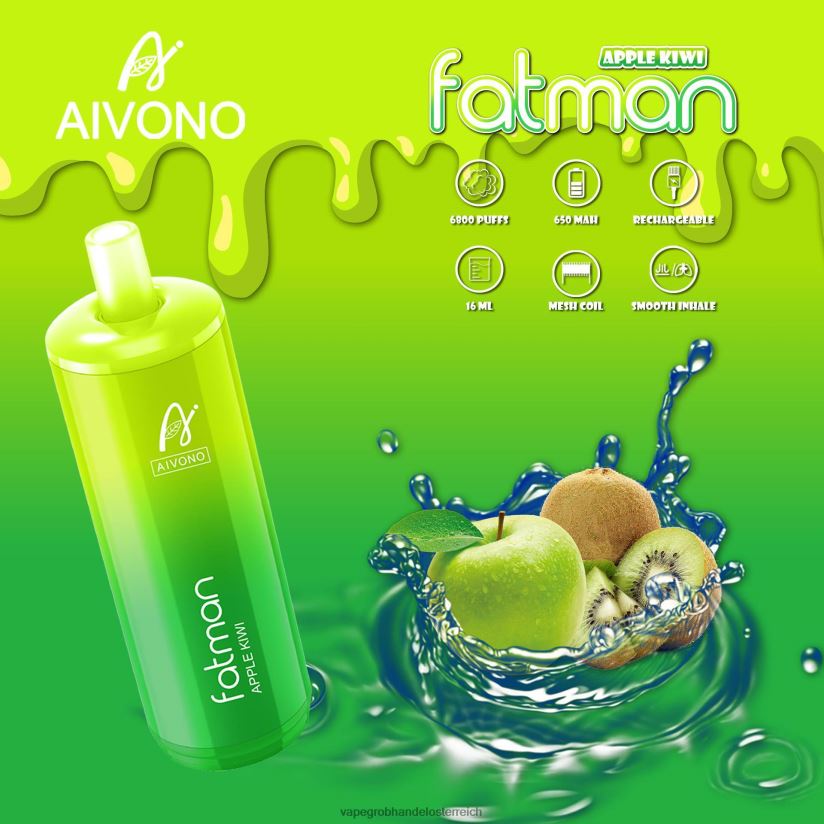 Aivono FATMAN 6800 Apfel-Kiwi - F0TZ6831 Einweg Vape Österreich