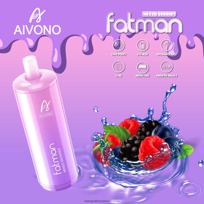 Aivono FATMAN 6800 gemischte Beeren - F0TZ6827 Vape Kaufen Linz