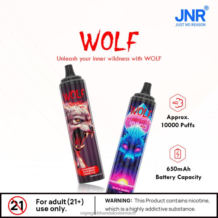 Vape Großhandel Preise Pfirsicheis 4FVXR102 JNR WOLF NIPLO